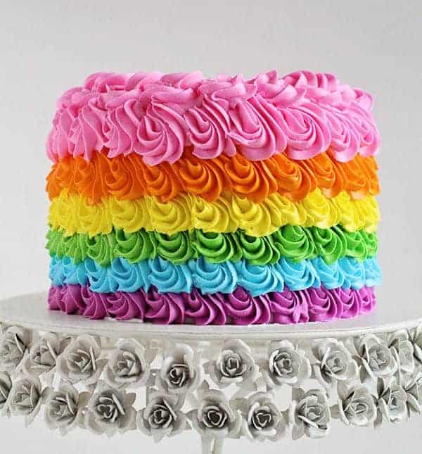 漩涡彩虹蛋糕(里外)#彩虹#蛋糕#生日蛋糕