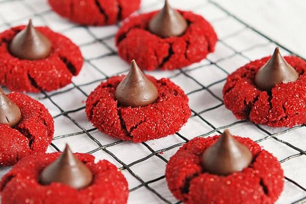 红色天鹅绒花生酱花配食谱#baking #cookies #christmas