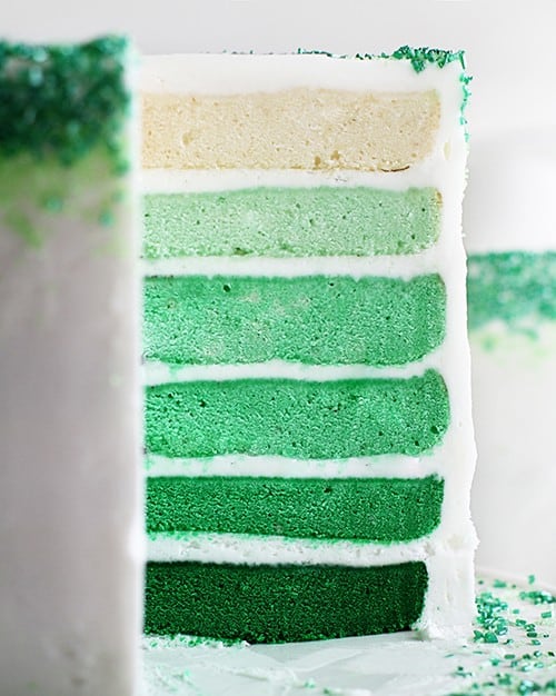 绿色ombre层蛋糕
