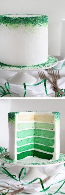 绿色ombre蛋糕！