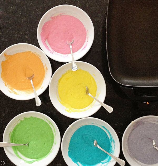 如何制作完美的彩虹煎饼!#煎饼#彩虹