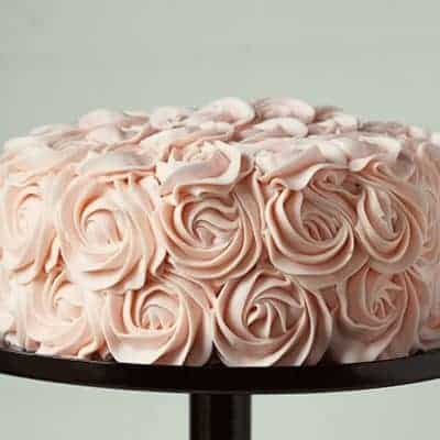 粉红玫瑰蛋糕~#玫瑰蛋糕#原味#玫瑰蛋糕