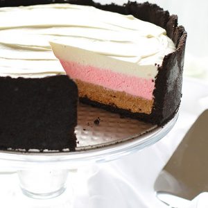 那不勒斯的芝士蛋糕!香草，草莓和巧克力无需烘烤的芝士蛋糕!