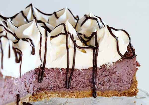真正的蓝莓芝士蛋糕用脆饼外壳！