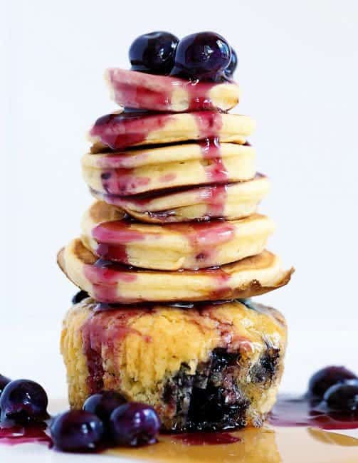 蓝莓松饼煎饼极端纸杯蛋糕