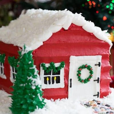 圣诞老人的房子！#christmas #christmascake #baking #cake