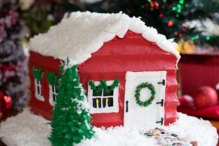 圣诞老人的房子! !#christmas #christmascake #baking #cake