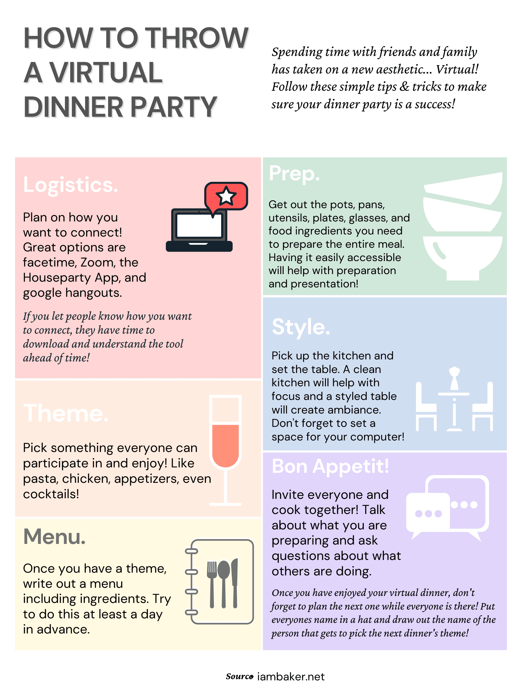 如何举办一个虚拟晚宴派对