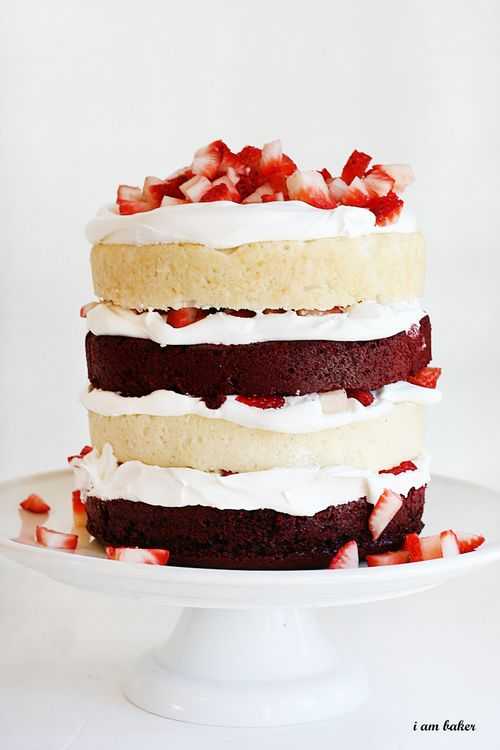 红色天鹅绒草莓脆饼#shortcake #cake #strawberry
