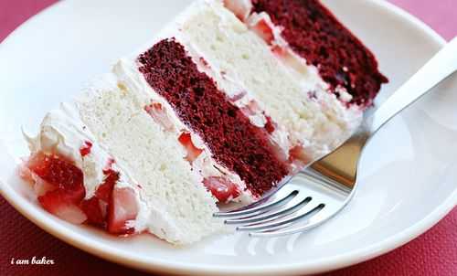 红色天鹅绒草莓酥饼#酥饼#蛋糕#草莓